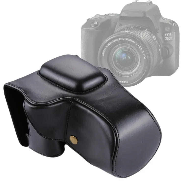 フルボディカメラ PUレザーケースバッグ Canon EOS 200D（18-55mmレンズ）用、EOS 200D用