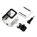GoPro HERO6 /5 用 30m防水ハウジング保護ケース + バックカバー（ホロータイプ）＋バックル付きベーシックマウント＆ネジ、レンズ分解不要(GP413)、ハウジングケース＋バックカバー