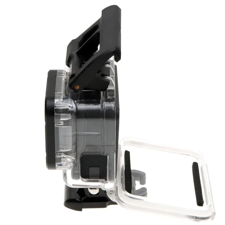 GoPro HERO6/5用 スケルトンハウジング保護ケース + バックカバー（空洞） バックル付きベーシックマウント＆ネジ レンズ分解不要、空洞バックカバー
