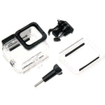 GoPro HERO6/5用 スケルトンハウジング保護ケース + バックカバー（空洞） バックル付きベーシックマウント＆ネジ レンズ分解不要、空洞バックカバー