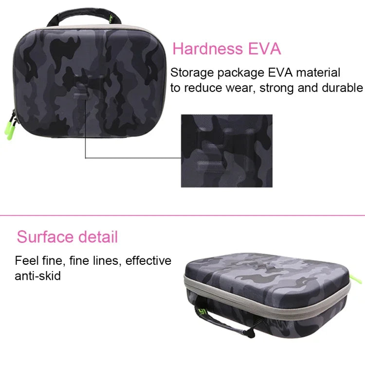 迷彩柄 EVA 衝撃吸収 防水 ポータブルケース GoPro、Insta360、DJI 他アクションカメラアクセサリー用, サイズ: 27cm x 19cm x 7cm
