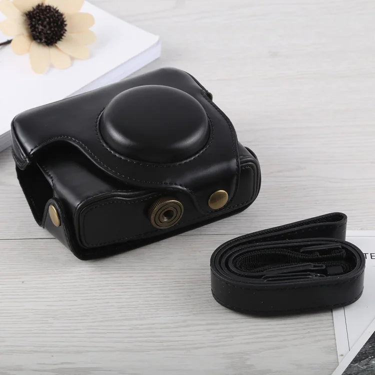 Canon G16用フルボディカメラPUレザーケースバッグ ストラップ付き、G16用