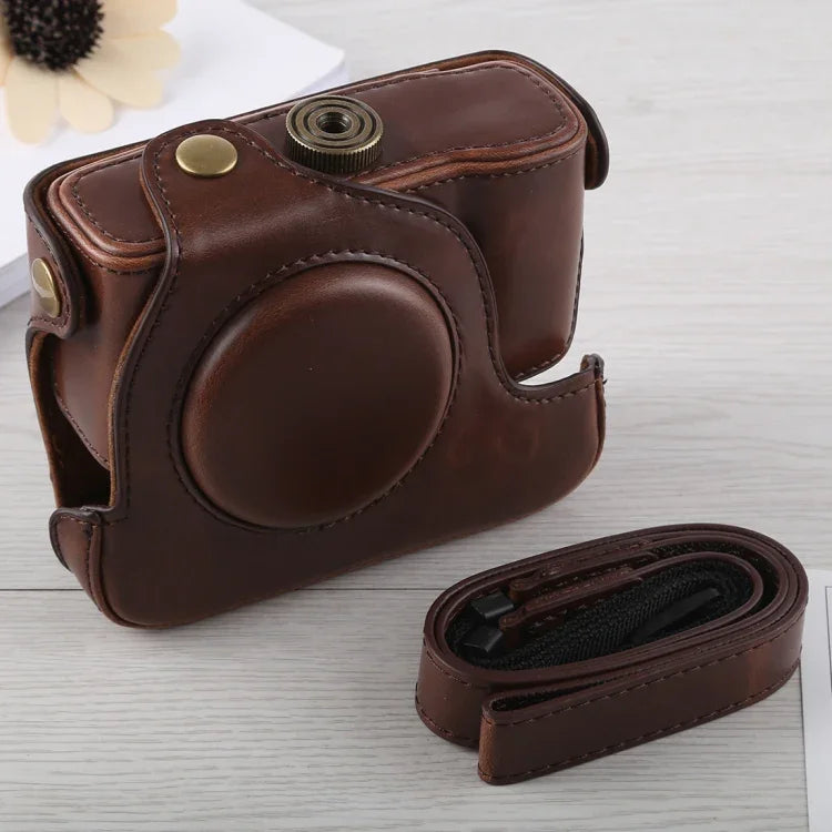 Canon G16用フルボディカメラPUレザーケースバッグ ストラップ付き、G16用