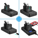 SJCAM SJ7000 / SJ6000 / SJ5000 / SJ4000用バッテリーLCDスクリーン二重バッテリーチャージャー、充電容量表示、SJCAM SJ7000用