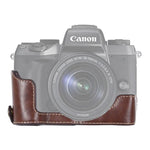 1/4インチネジ PUレザーカメラハーフケースベース Canon EOS M5用、Canon M5用