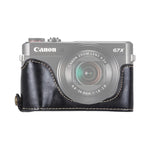 Canon G7 X Mark II用1/4インチネジ PUレザー カメラハーフケースベース、Canon G7X2用