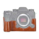 FUJIFILM X-H1用1/4インチネジ PUレザー カメラハーフケースベース、FUJIFILM X-H1用、FUJIFILM XH1用