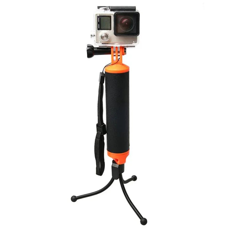 GoPro、Insta360、DJI 他アクションカメラ用 浮遊ハンドルグリップ 三脚ホルダー＆調節可能な紛失防止ストラップ付き、三脚ホルダー