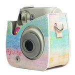 FUJIFILM Instax Mini 7S / 7Cカメラ用虹色油絵柄PUレザー保護カメラケースバッグ、虹色油絵