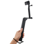 3ウェイ モノポッド + マジックマウント セルフィースティック for GoPro、Insta360、DJI 他アクションカメラ、長さ：24.5-63cm、長さ：24.5-63cm（ブラック）