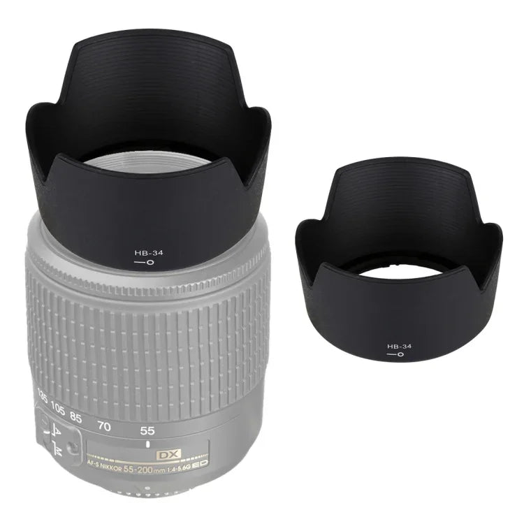Nikon 55-200mm f/4-5.6 G EDレンズ用HB-34レンズフードシェード、HB-34