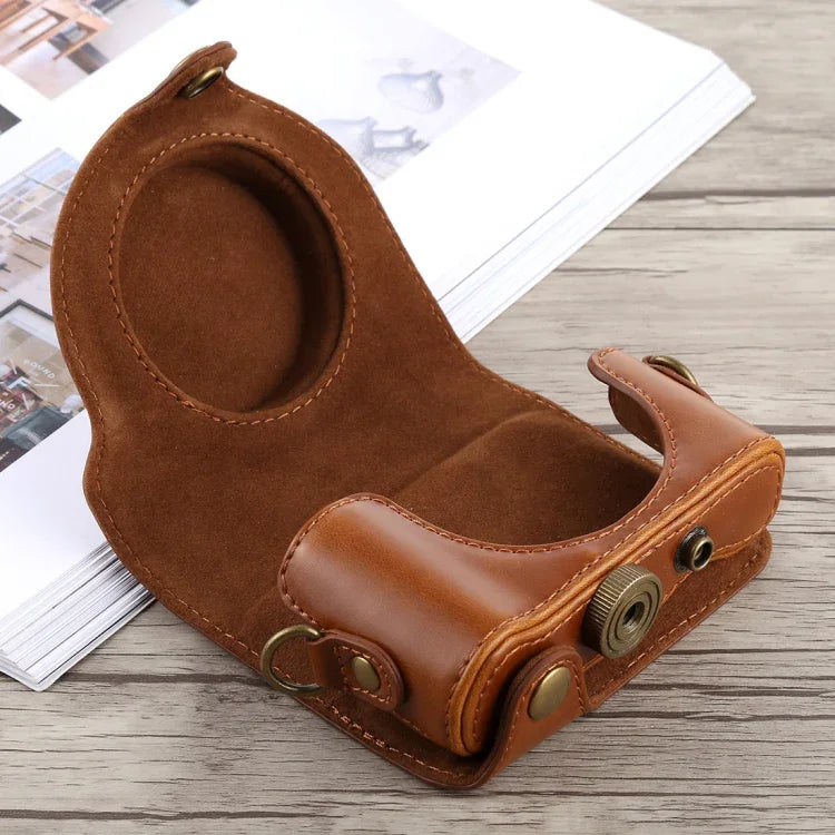 Full Body Camera PU Leather Case Bag with Strap for Sony DSC-HX90, For Sony HX90