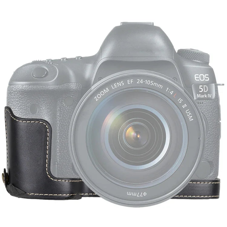 Canon EOS 5D Mark IV / 5D Mark III用1/4インチネジ PUレザーカメラハーフケースベース、Canon 5D4用