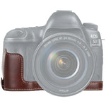 Canon EOS 5D Mark IV / 5D Mark III用1/4インチネジ PUレザーカメラハーフケースベース、Canon 5D4用