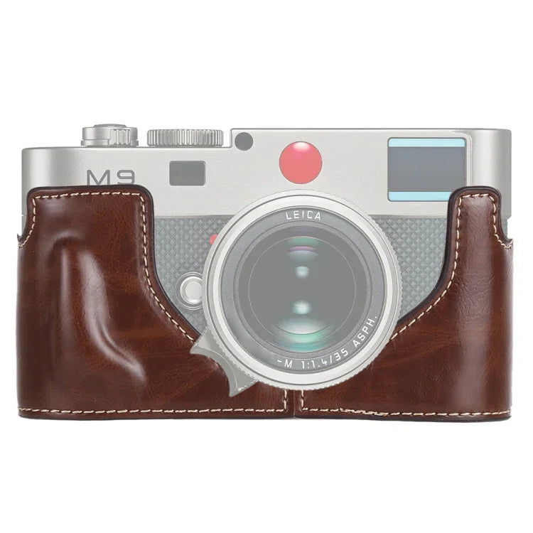 Leica M9用1/4インチネジ PUレザーカメラハーフケースベース、Leica M9用