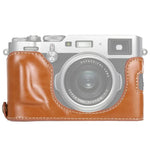 FUJIFILM X100F用1/4インチネジ PUレザーカメラハーフケースベース、FUJIFILM X100F用