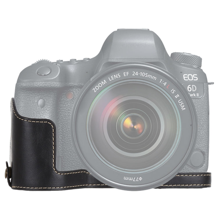1/4インチネジ PUレザー カメラハーフケースベース Canon EOS 6D / 6D Mark II用、Canon 6D2用