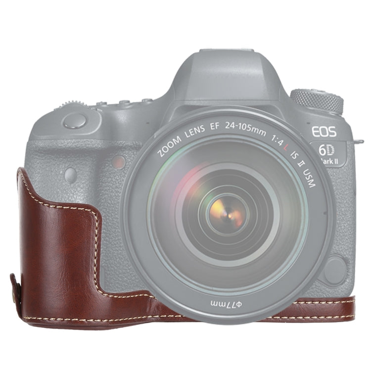 1/4インチネジ PUレザー カメラハーフケースベース Canon EOS 6D / 6D Mark II用、Canon 6D2用