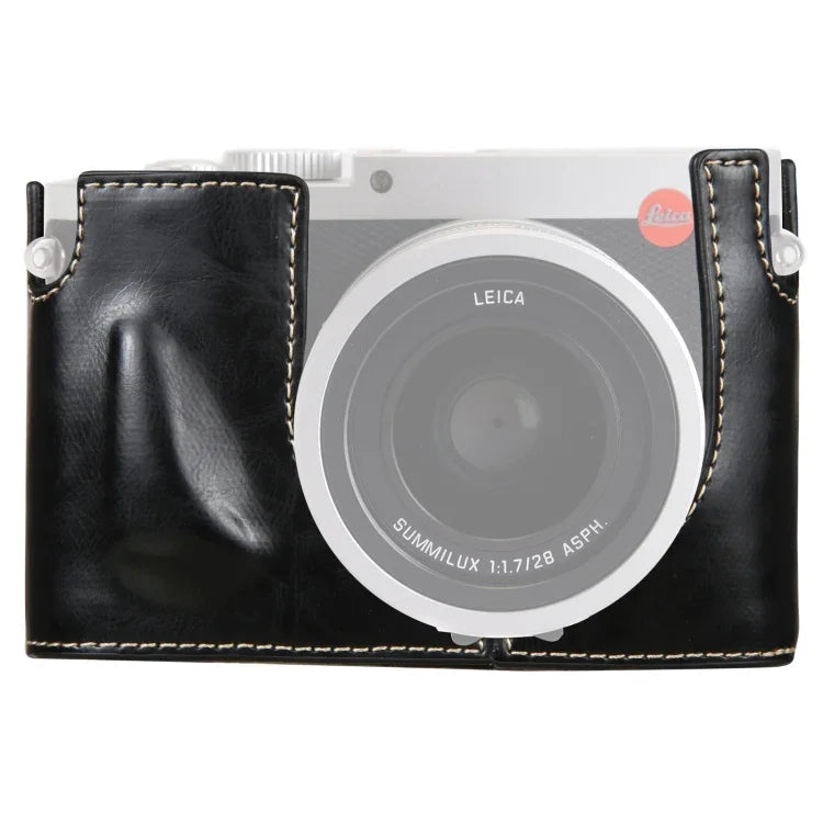 1/4インチネジ PUレザー カメラハーフケースベース Leica Q（Typ 116）用、Leica Q用