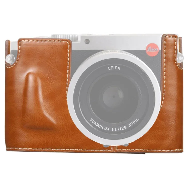 1/4インチネジ PUレザー カメラハーフケースベース Leica Q（Typ 116）用、Leica Q用