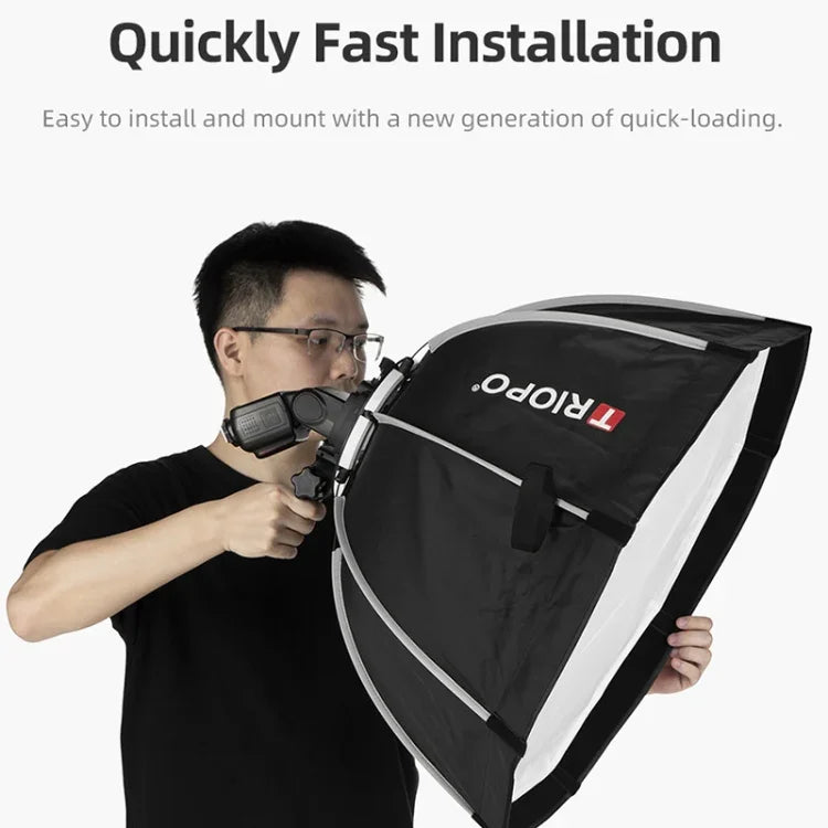 TRIOPO KS55 55cm スピードライトフラッシュ オクタゴンパラボリックソフトボックスディフューザー ブラケットマウントハンドル付き、KS55