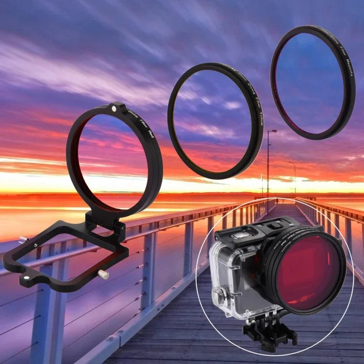 58mm イエロー＋レッド＋パープル ダイビングレンズフィルター GoPro HERO7 Black/6/5用、58mm 3色ダイビングレンズ