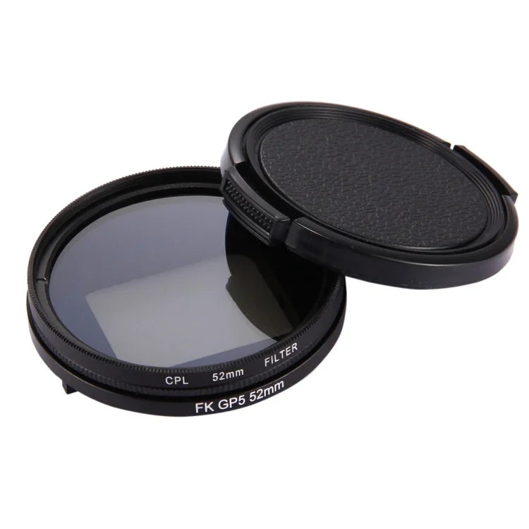 52mm 3-in-1 ラウンドサークル CPLレンズフィルター キャップ付き GoPro HERO7 Black/6 /5用、52mm CPLレンズ