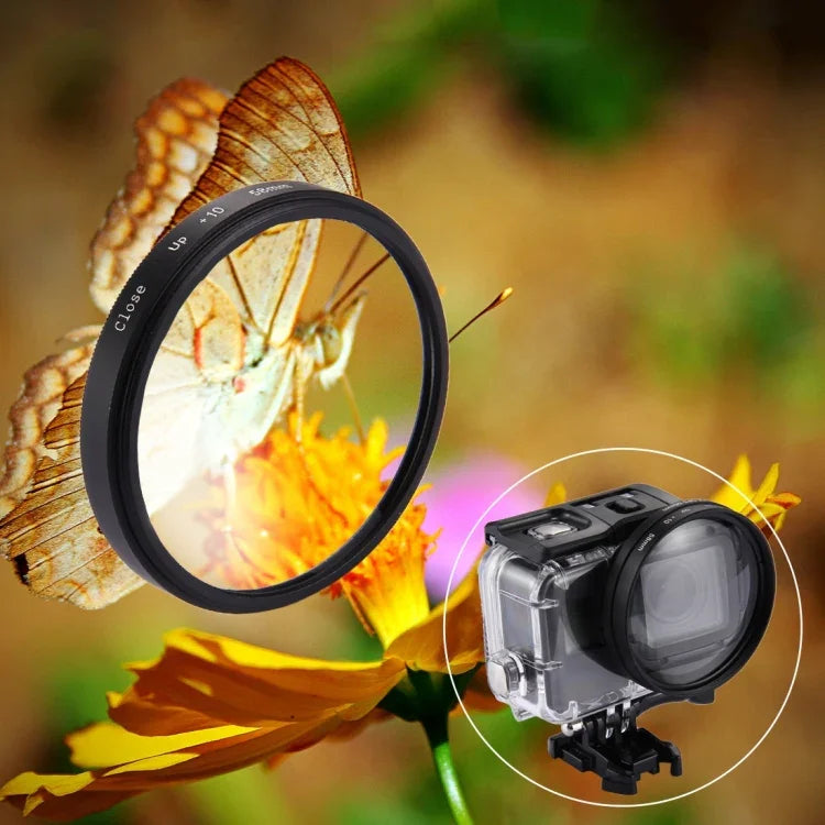 58mm 2-in-1 10倍クローズアップレンズフィルター GoPro HERO7 Black/6/5用、58mm クローズアップレンズ