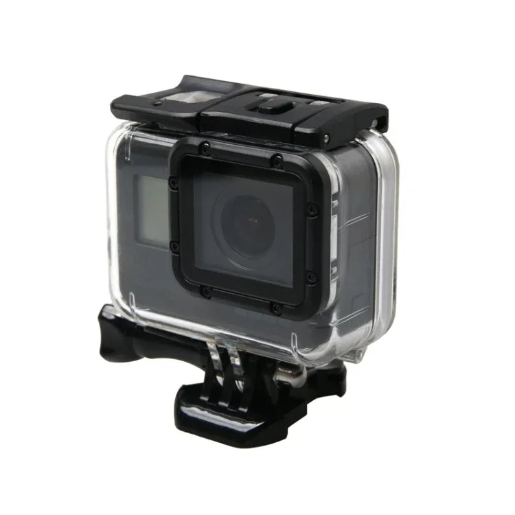 GoPro HERO6 / 5 防水ハウジング保護ケース + バックカバー（空洞）バックル付き ベーシックマウント＆ネジ、防水ハウジング