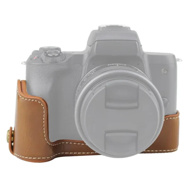 1/4インチネジ PUレザー カメラハーフケースベース Canon EOS M50 / M50 Mark II用、Canon EOS M50用