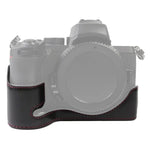 1/4インチネジ PUレザー カメラハーフケースベース Nikon Z50用、Nikon Z50用