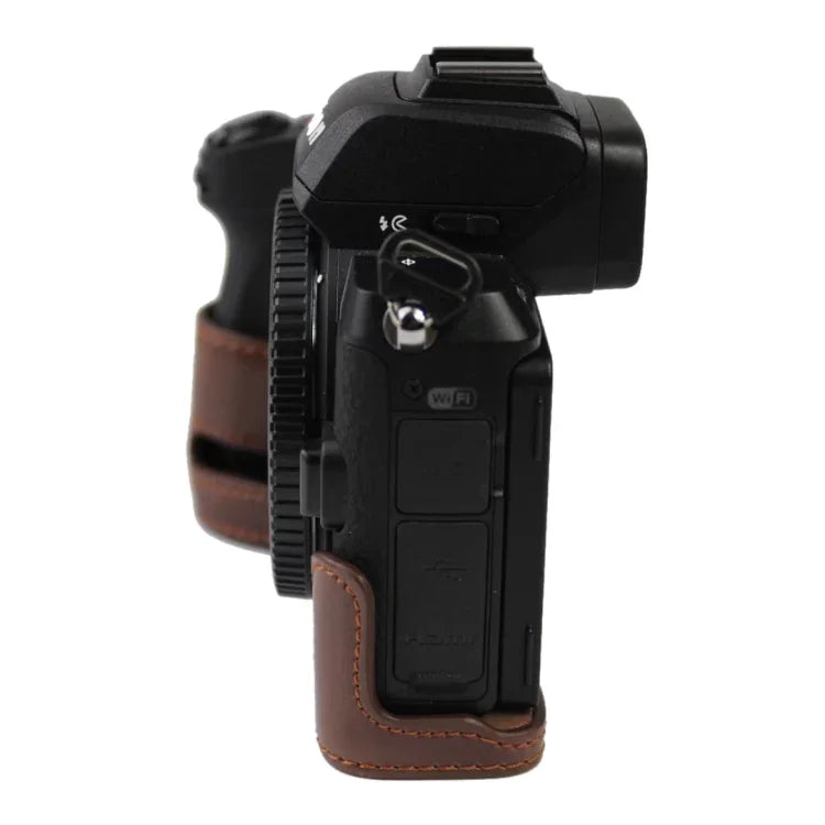1/4インチネジ PUレザー カメラハーフケースベース Nikon Z50用、Nikon Z50用