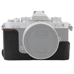 1/4インチネジ PUレザー カメラハーフケースベース Nikon Z fc用、Nikon Z fc用