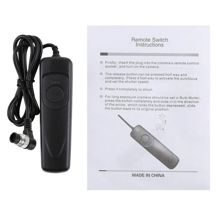 Cuely MC-30 Remote Switch Shutter Release Cord for Nikon D810 / D820 / D5 / D4, MC-30