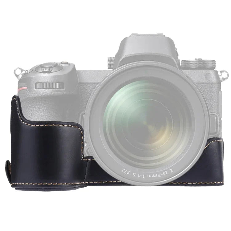 Nikon Z6 / Z7用1/4インチネジPUレザー製カメラハーフケースベース、Nikon Z6用