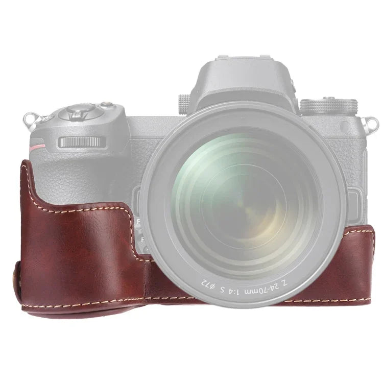 Nikon Z6 / Z7用1/4インチネジPUレザー製カメラハーフケースベース、Nikon Z6用