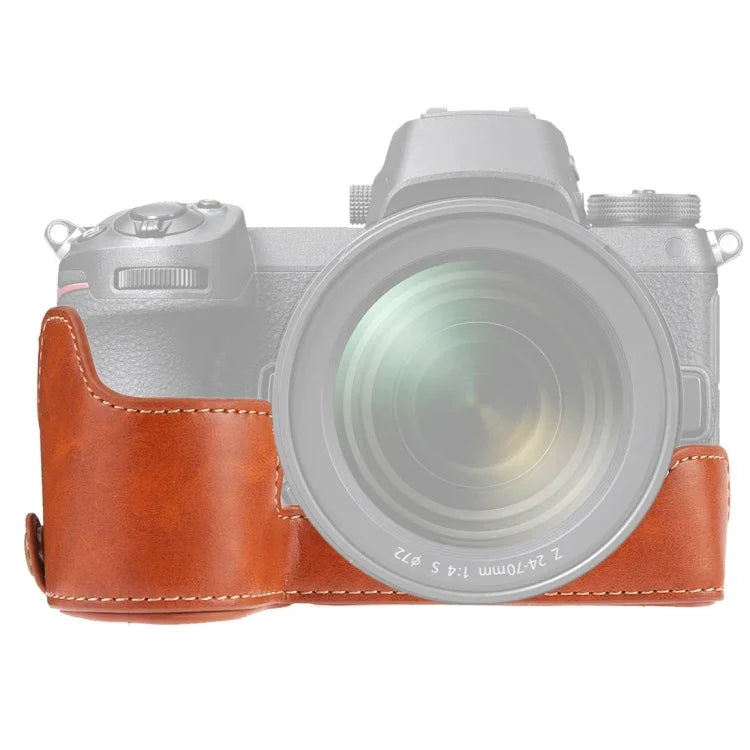 Nikon Z6 / Z7用1/4インチネジPUレザー製カメラハーフケースベース、Nikon Z6用