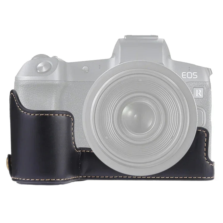 Canon EOS R用1/4インチネジPUレザー製カメラハーフケースベース、Canon R用