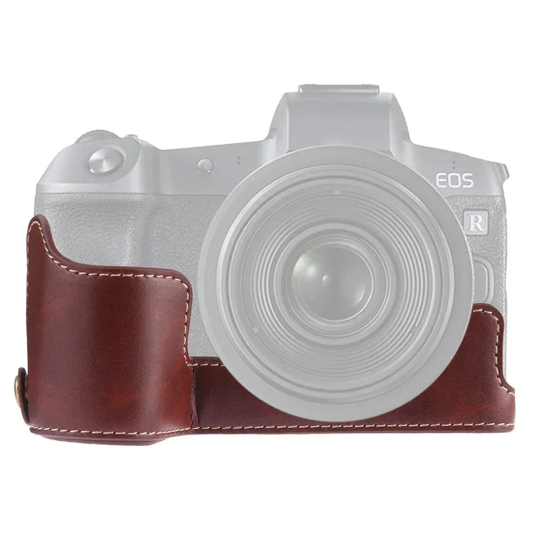 Canon EOS R用1/4インチネジPUレザー製カメラハーフケースベース、Canon R用