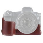 Canon EOS R用1/4インチネジPUレザー製カメラハーフケースベース、Canon R用
