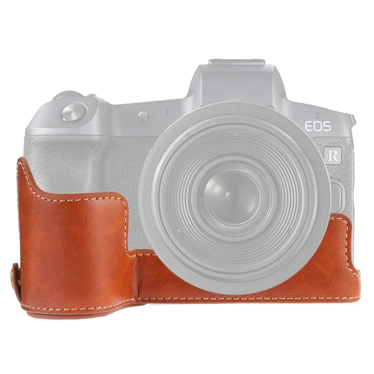 Canon EOS R用1/4インチネジPUレザー製カメラハーフケースベース、Canon R用