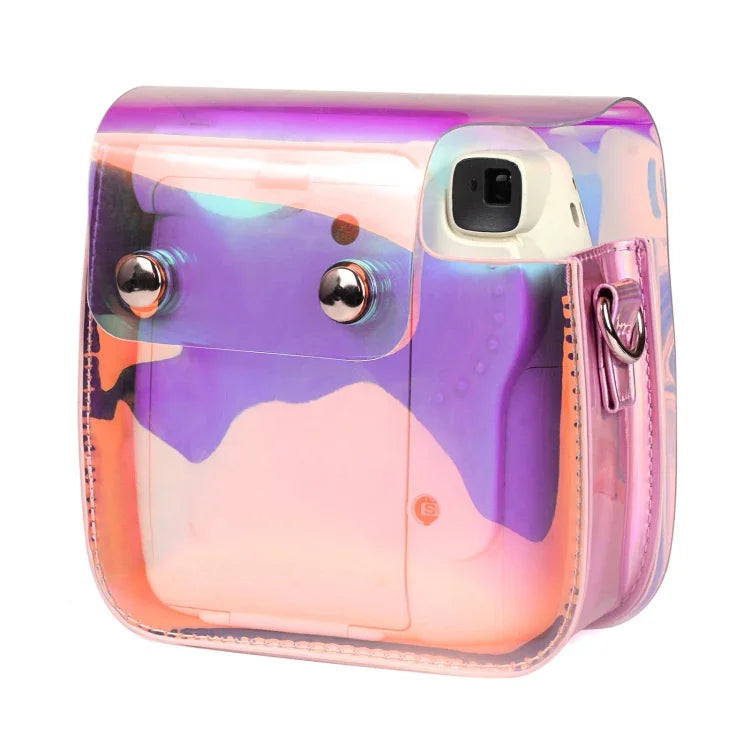 Fujifilm Instax mini 11用透明シンフォニーピーブイシーカメラバッグ ショルダーストラップ付き、Fujifilm Instax mini 11用（PVC）