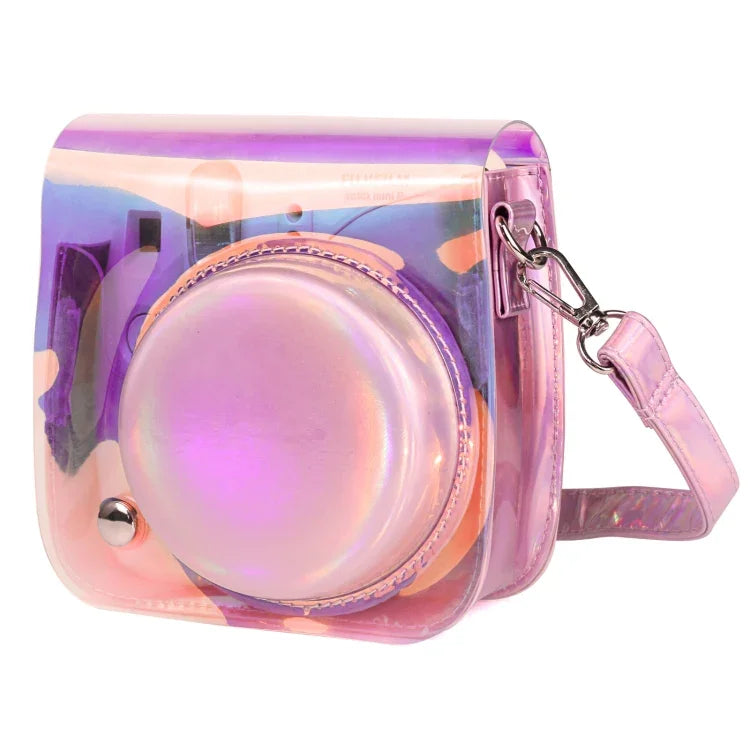 Fujifilm Instax mini 11用透明シンフォニーピーブイシーカメラバッグ ショルダーストラップ付き、Fujifilm Instax mini 11用（PVC）