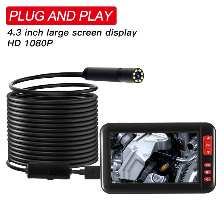 P20 4.3インチ画面表示 HD1080P検査用内視鏡 8LED付き 長さ: 10m レンズ直径: 8mm ハードライン 長さ: 10m ハードライン