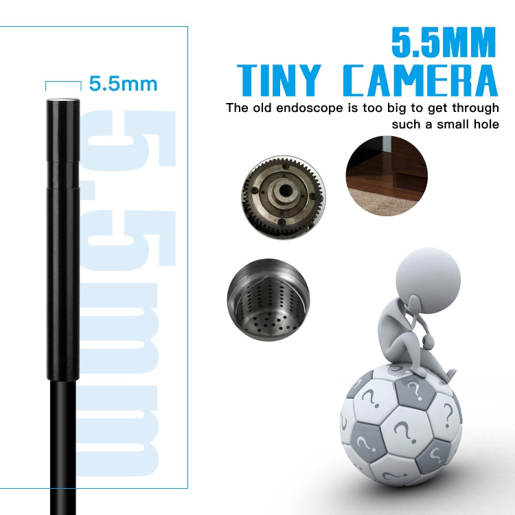 F220 5.5mm HD 5.0MP WIFI内視鏡検査カメラ 6LED付き 長さ: 5m