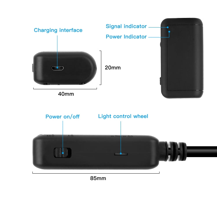 F220 5.5mm HD 5.0MP WIFI内視鏡検査カメラ 6LED付き 長さ: 5m