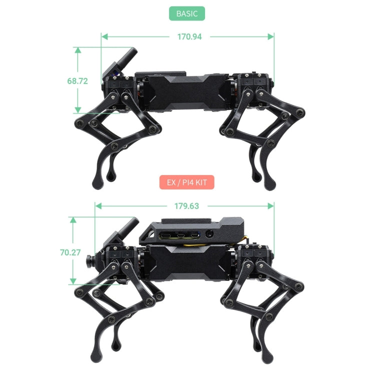 Waveshare WAVEGO 12自由度バイオニック犬型ロボット、基本バージョン