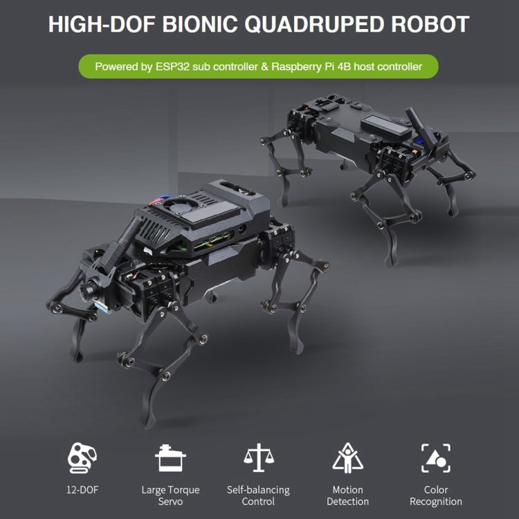Waveshare WAVEGO 12自由度バイオニック犬型ロボット、基本バージョン