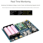 Waveshare PoE UPSベースボード Raspberry Pi CM4用 ギガビットイーサネット、デュアルHDMI、クアッドUSB2.0、PoE UPSベースボード