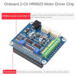 Waveshare HRB8825 ステッピングモータHAT Raspberry Pi用、2台のステッピングモータ駆動、最大1/32マイクロステップ